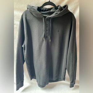 American Eagle Men’s Long Sleeve Soft Waffle Hoodie, Medium, Black